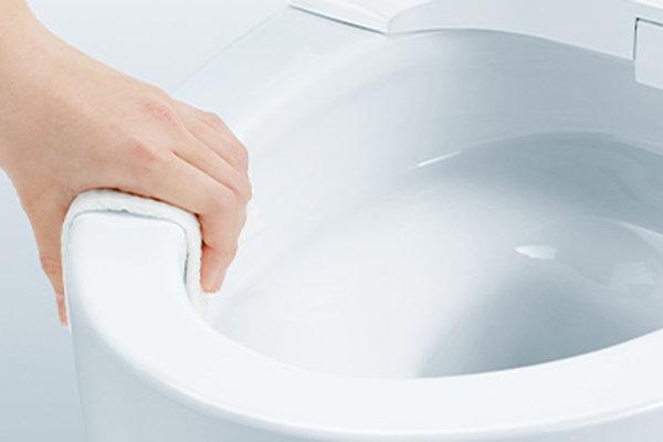 TOTO 一体型便器(タンク式トイレ) GG3 特長③お掃除を、カンタンに=清掃機能イメージ画像